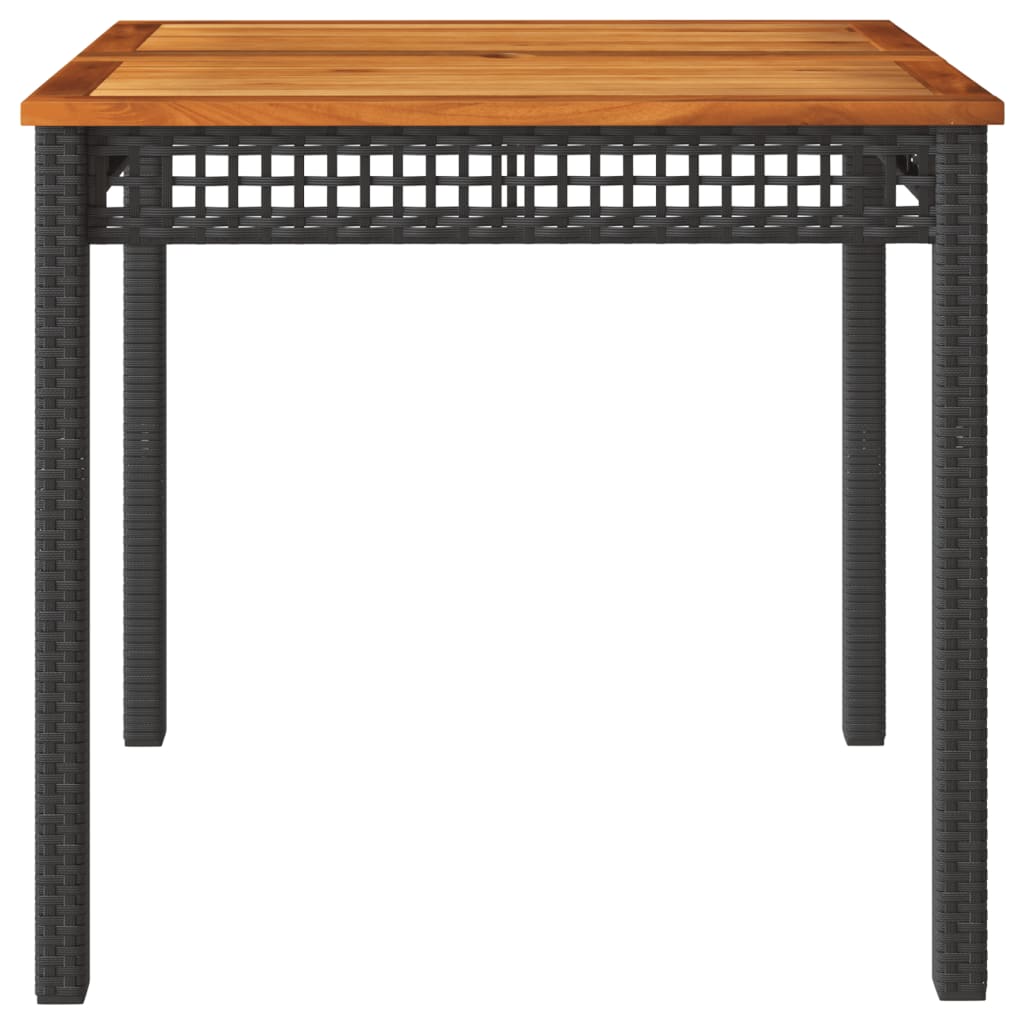 Tuintafel Poly Rattan En Acaciahout 80 x 80 x 75 cm