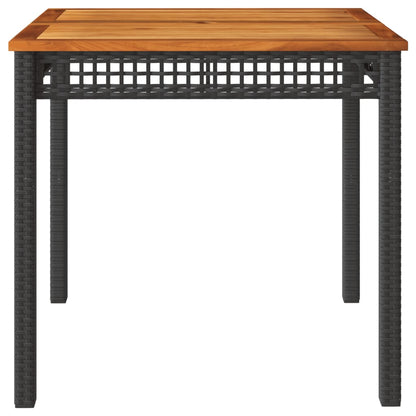 Tuintafel Poly Rattan En Acaciahout 80 x 80 x 75 cm