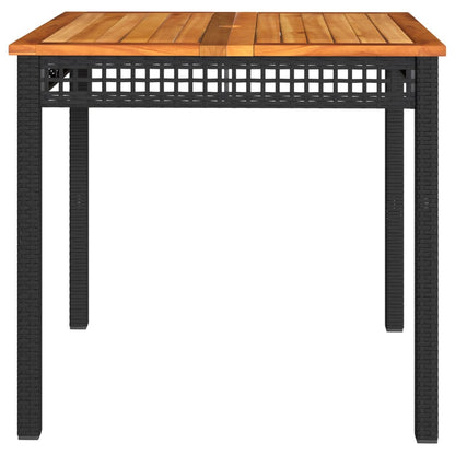 Tuintafel Poly Rattan En Acaciahout 80 x 80 x 75 cm