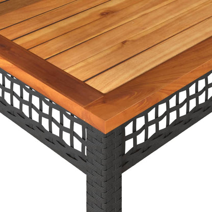 Tuintafel Poly Rattan En Acaciahout 80 x 80 x 75 cm