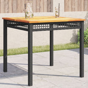 Tuintafel 80x80 cm poly rattan acaciahout