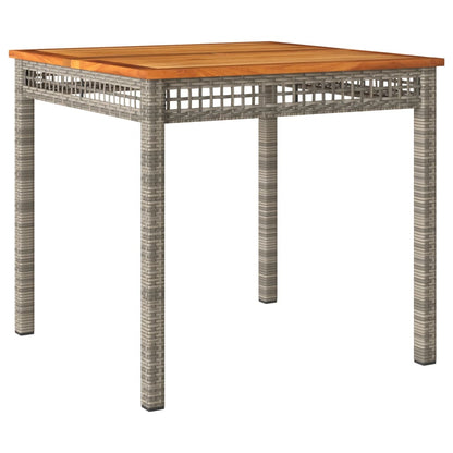 Tuintafel 80X80X75 Cm Poly Rattan En Acaciahout Grijs