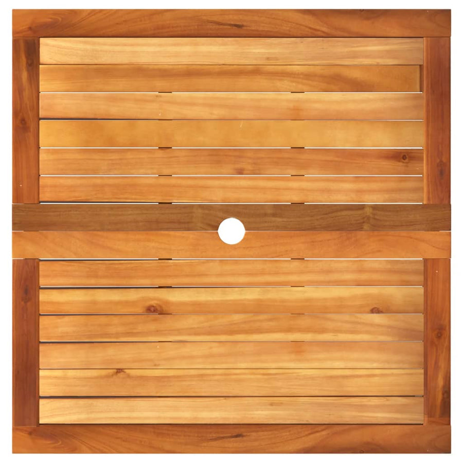 Tuintafel 80X80X75 Cm Poly Rattan En Acaciahout Grijs