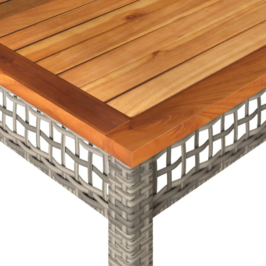 Tuintafel 80X80X75 Cm Poly Rattan En Acaciahout Grijs