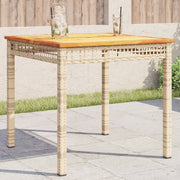 Tuintafel 80x80x75 cm poly rattan acaciahout beige