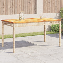 Tuintafel 140X80X75 Cm Poly Rattan En Acaciahout Beige