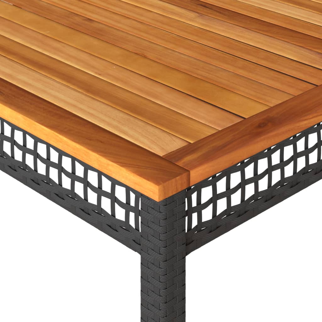 Tuintafel Poly Rattan En Acaciahout 180 x 90 x 75 cm