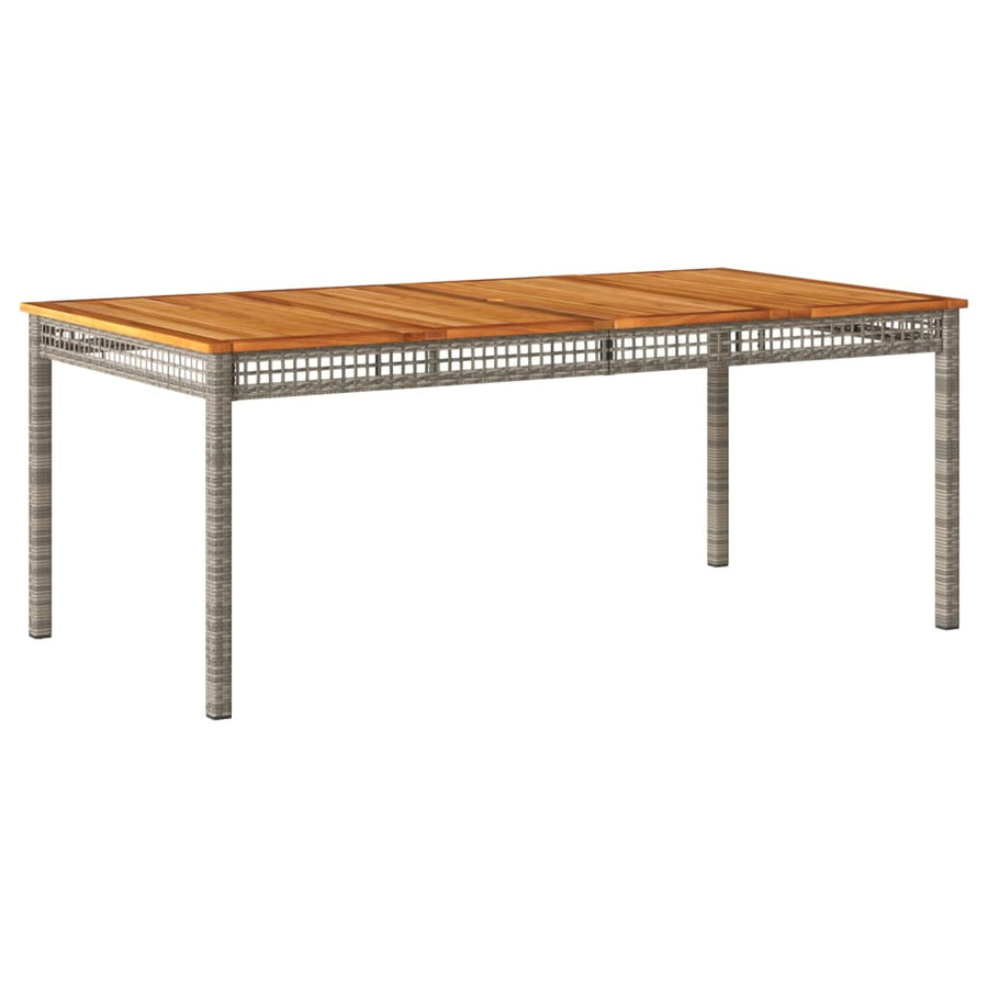 Tuintafel 180X90X75 Cm Poly Rattan En Acaciahout Grijs