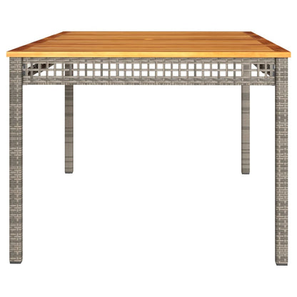 Tuintafel 180X90X75 Cm Poly Rattan En Acaciahout Grijs