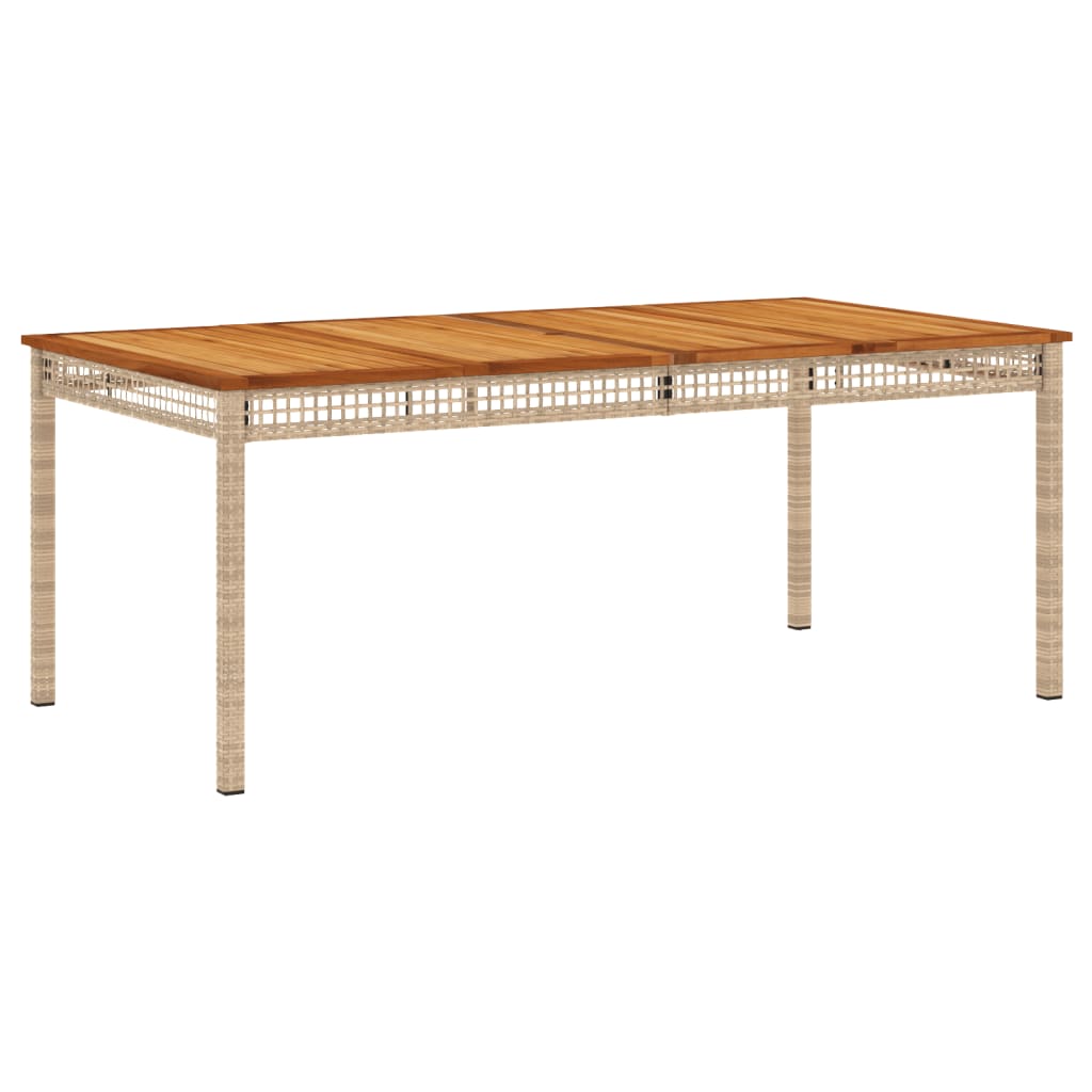 Tuintafel 180X90X75 Cm Poly Rattan En Acaciahout Beige