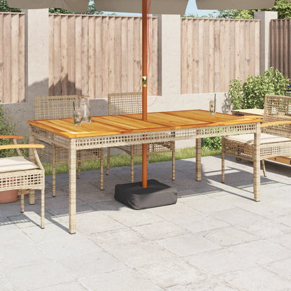 Tuintafel 180X90X75 Cm Poly Rattan En Acaciahout Beige