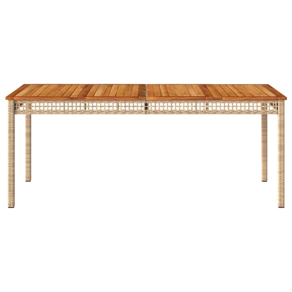 Tuintafel 180X90X75 Cm Poly Rattan En Acaciahout Beige