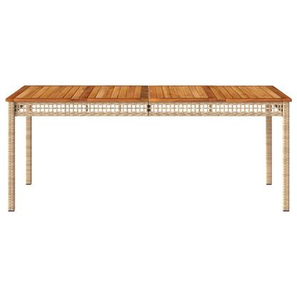 Tuintafel 180X90X75 Cm Poly Rattan En Acaciahout Beige