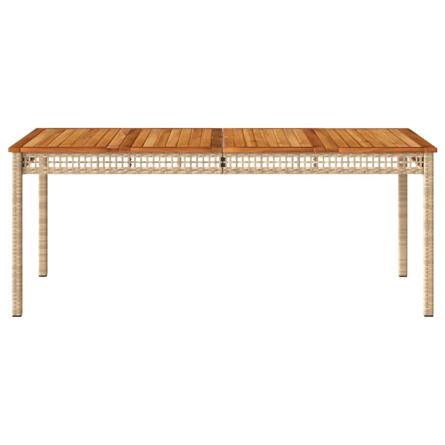 Tuintafel 180X90X75 Cm Poly Rattan En Acaciahout Beige