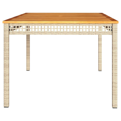 Tuintafel 180X90X75 Cm Poly Rattan En Acaciahout Beige