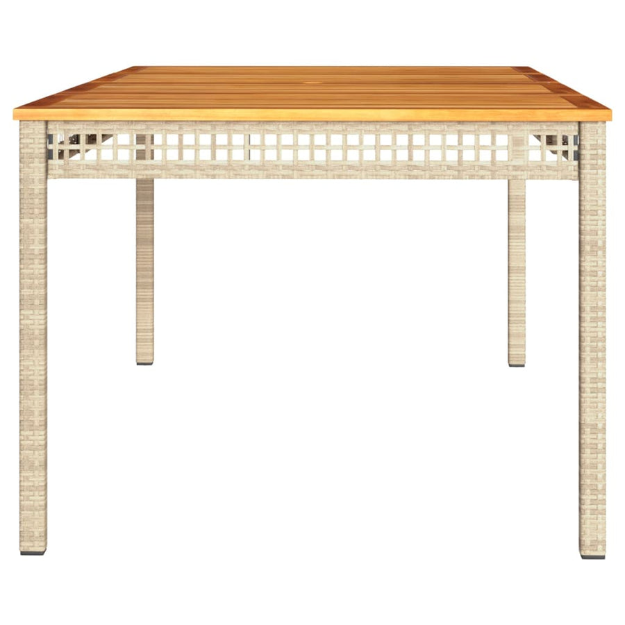 Tuintafel 180X90X75 Cm Poly Rattan En Acaciahout Beige