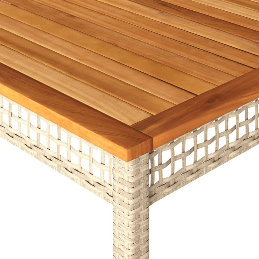 Tuintafel 180X90X75 Cm Poly Rattan En Acaciahout Beige
