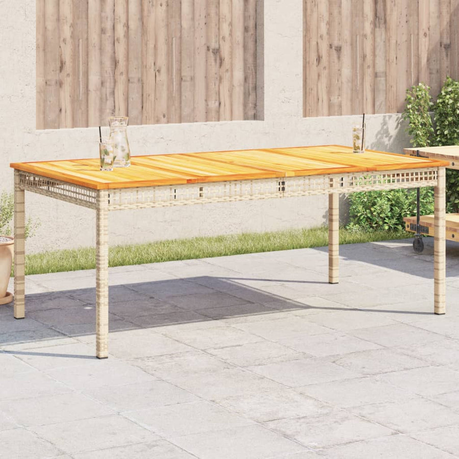 Tuintafel 180X90X75 Cm Poly Rattan En Acaciahout Beige