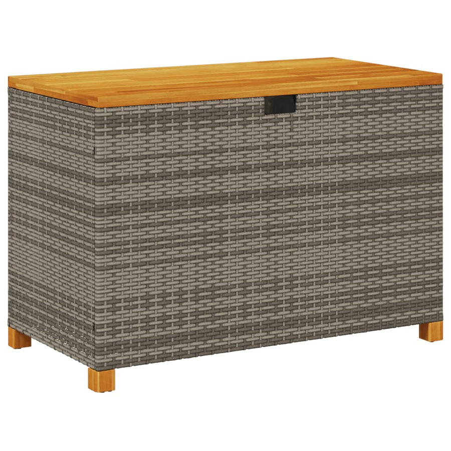Tuinbox Poly Rattan En Acaciahout Grijs 110 x 55 x 63 cm