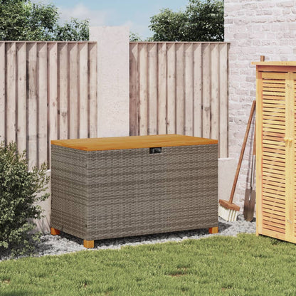 Tuinbox Poly Rattan En Acaciahout Grijs 110 x 55 x 63 cm
