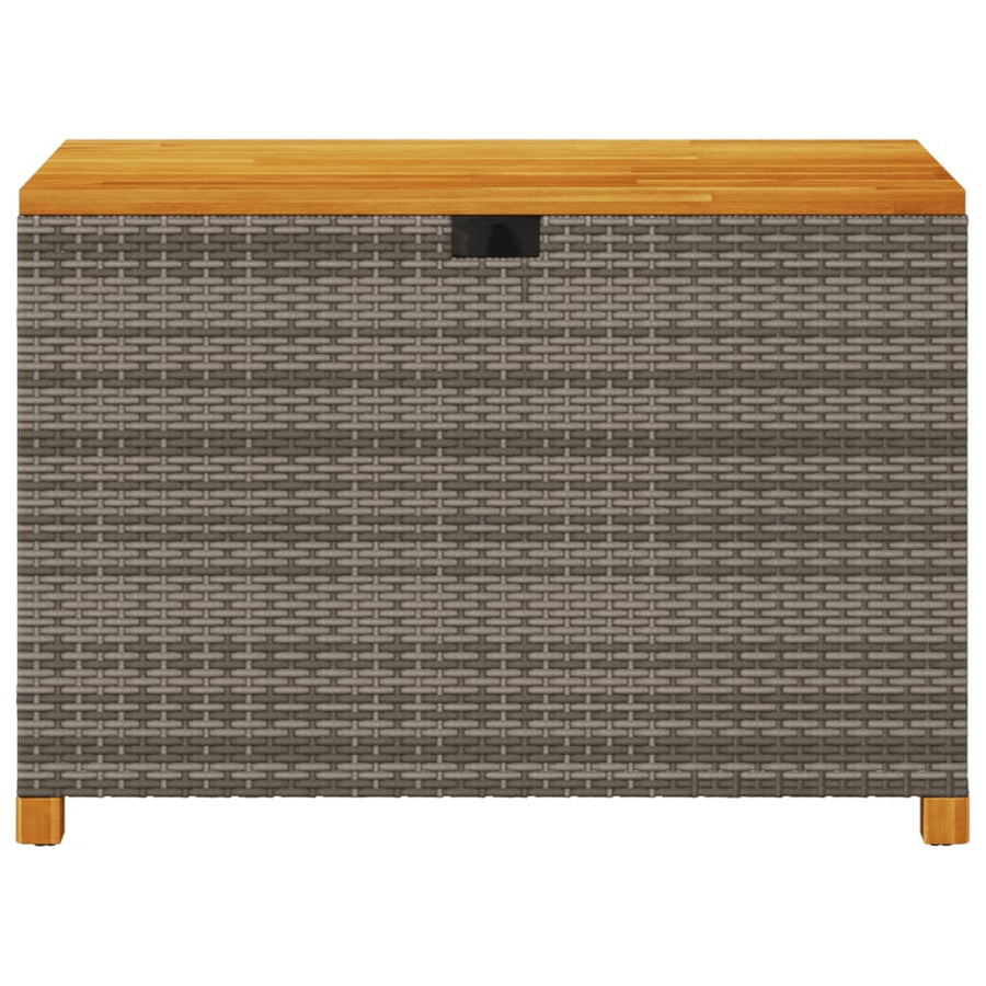 Tuinbox Poly Rattan En Acaciahout Grijs 110 x 55 x 63 cm