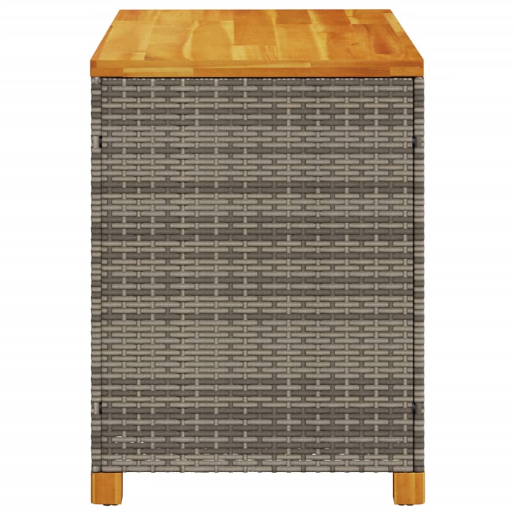 Tuinbox Poly Rattan En Acaciahout Grijs 110 x 55 x 63 cm