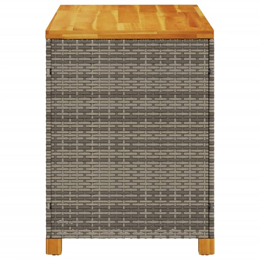 Tuinbox Poly Rattan En Acaciahout Grijs 110 x 55 x 63 cm