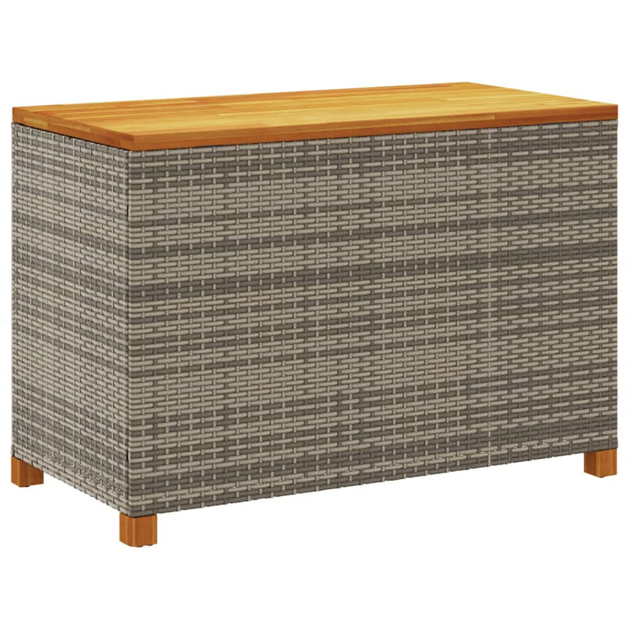 Tuinbox Poly Rattan En Acaciahout Grijs 110 x 55 x 63 cm