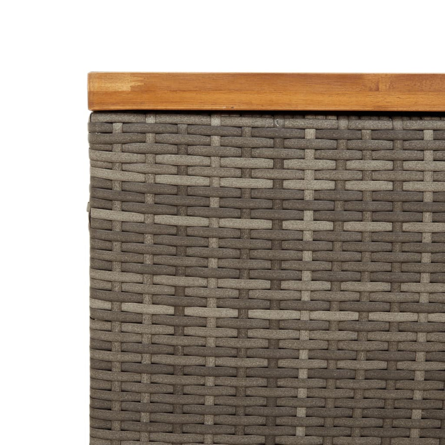 Tuinbox Poly Rattan En Acaciahout Grijs 110 x 55 x 63 cm