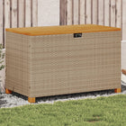 Tuinbox Poly Rattan En Acaciahout Beige 110 x 55 x 63 cm