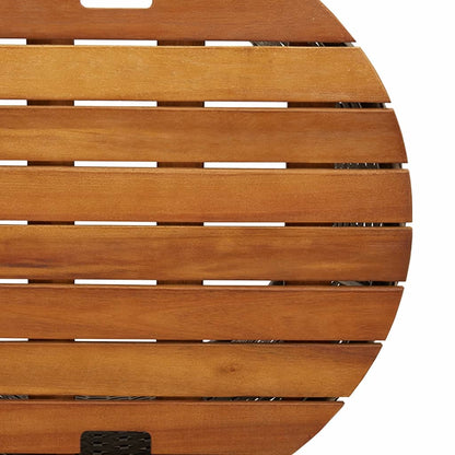 Tuinbijzettafels 2 St Met Houten Blad Poly Rattan Beige Dichtgeweven