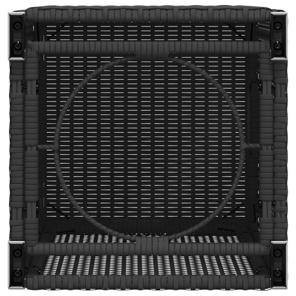 Afdekkast Voor Propaangasfles 40X40X60 Cm Poly Rattan Zwart