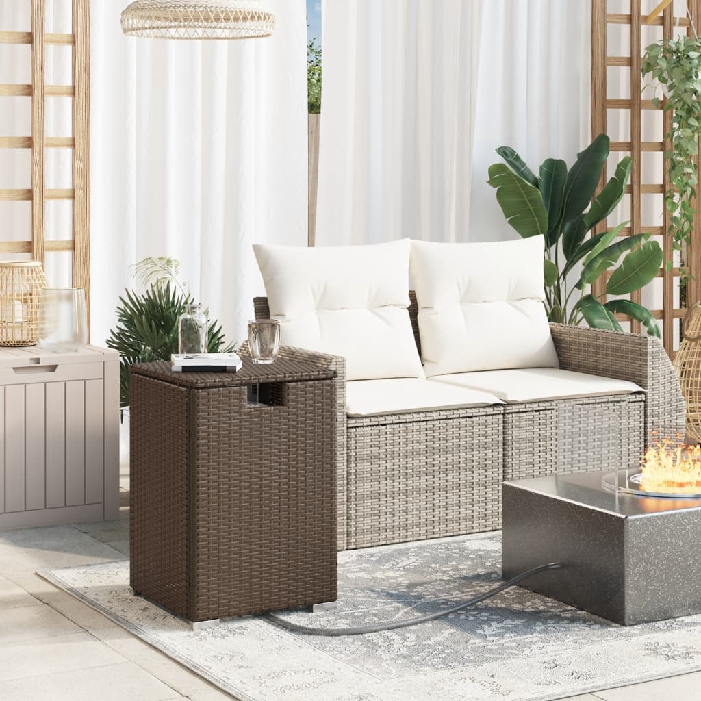 Afdekkast Voor Propaangasfles 40X40X60 Cm Poly Rattan Bruin