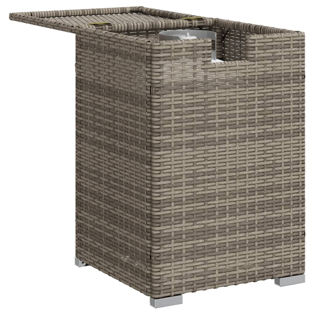 Afdekkast Voor Propaangasfles 40X40X60 Cm Poly Rattan Grijs