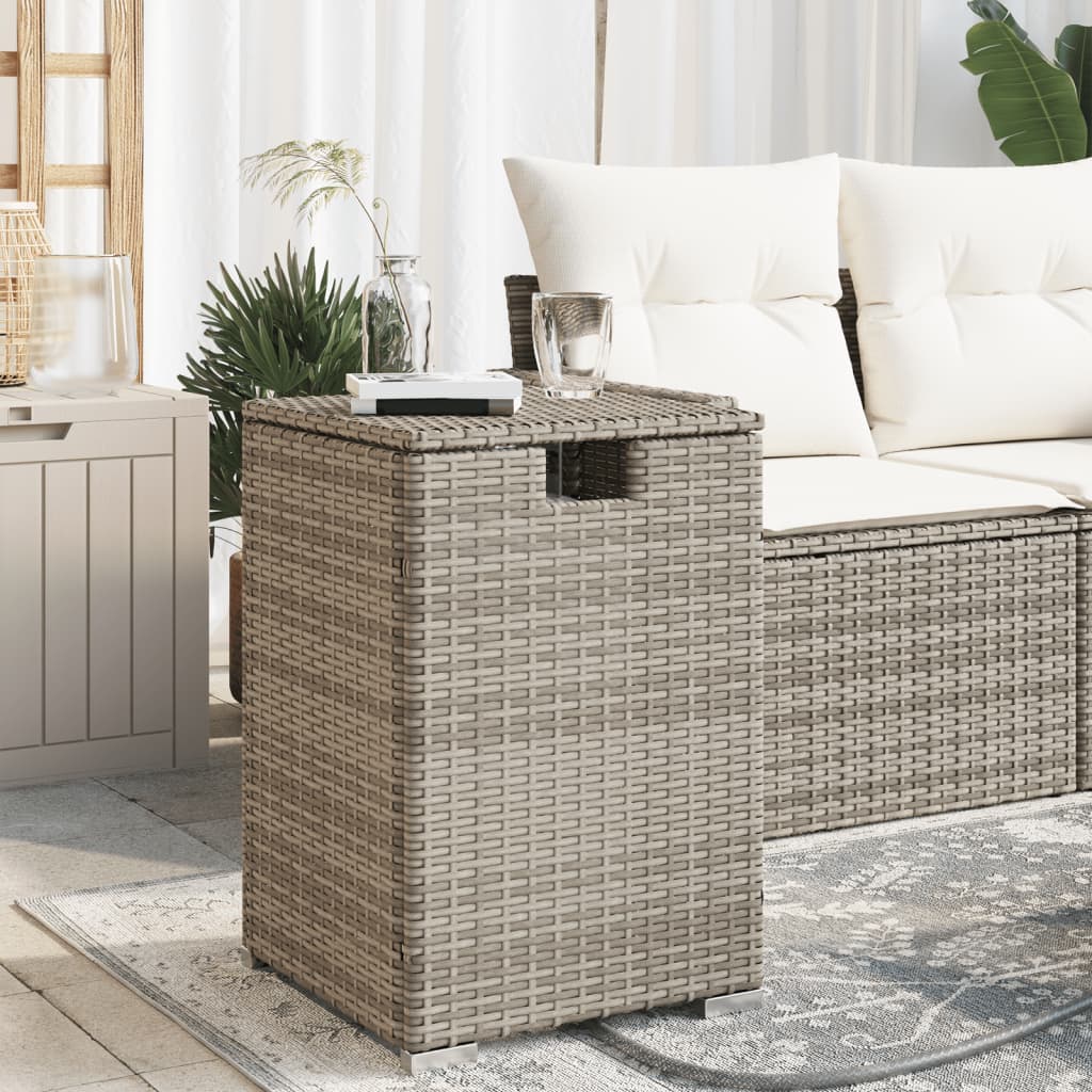 Afdekkast Voor Propaangasfles 40X40X60 Cm Poly Rattan Grijs