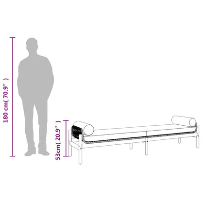 Tuinbank Met Kussen Poly Rattan Acacia Zwart