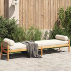 Tuinbank Met Kussen Poly Rattan Acacia Beige