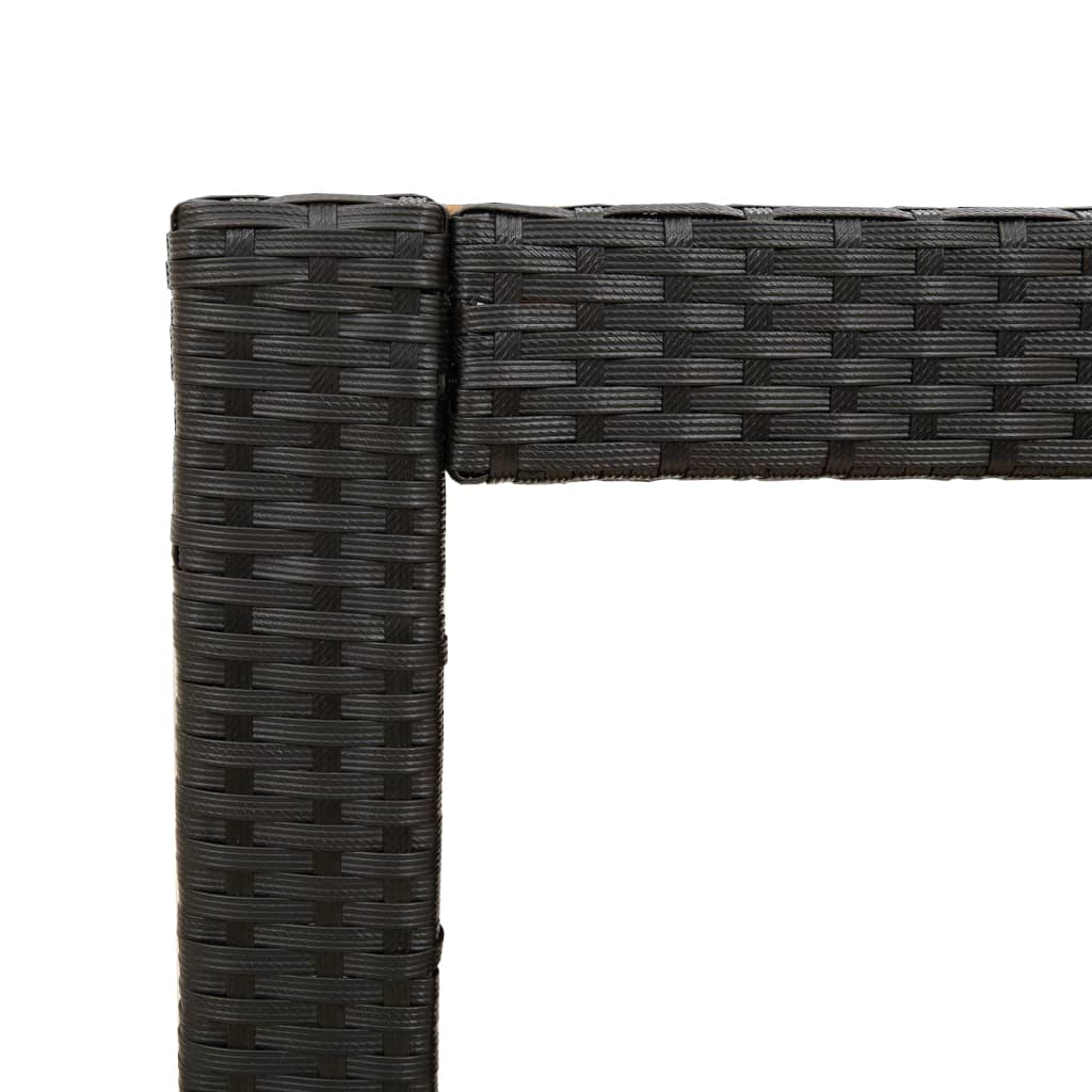 Tuinbijzettafel Met Houten Blad 60X40X75 Cm Poly Rattan Zwart