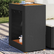 Tuinbijzettafel 60x40x75 cm poly rattan acaciahout zwart