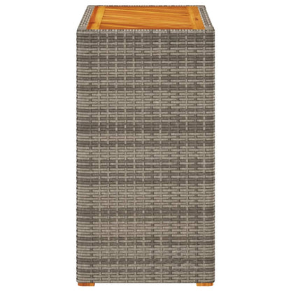 Tuinbijzettafel Met Houten Blad Poly Rattan 60 x 40 x 75 cm