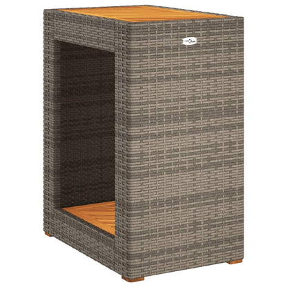 Tuinbijzettafel Met Houten Blad Poly Rattan 60 x 40 x 75 cm