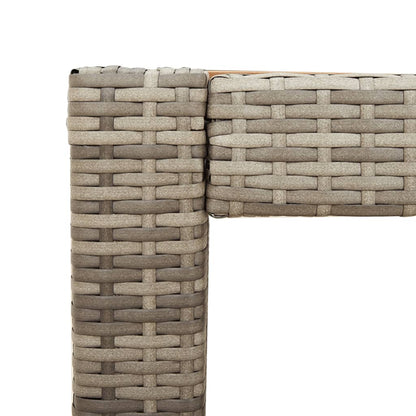 Tuinbijzettafel Met Houten Blad Poly Rattan 60 x 40 x 75 cm