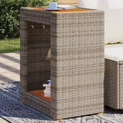Tuinbijzettafel 60x40x75 cm poly rattan hout grijs