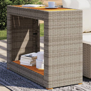 Tuinbijzettafel 100x40x75 cm poly rattan grijs acaciahout