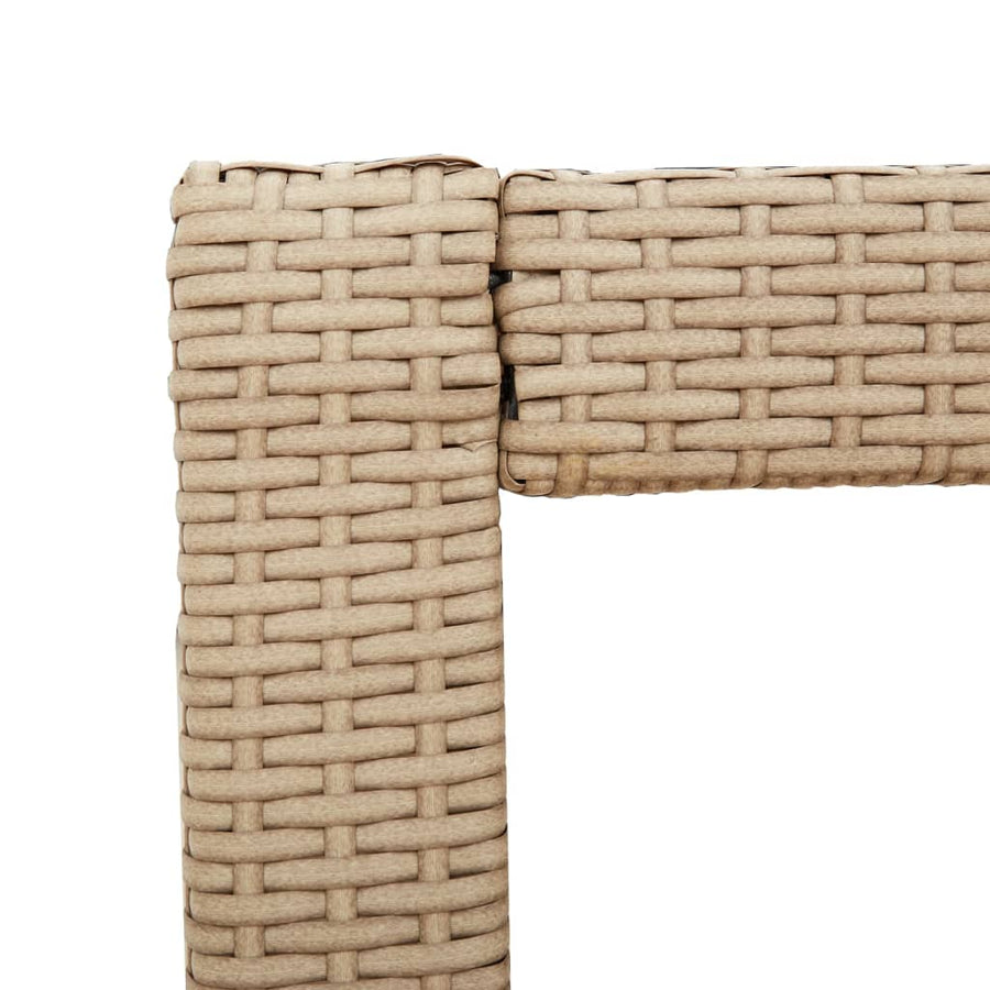Tuinbijzettafel Met Houten Blad 100X40X75 Cm Poly Rattan Beige