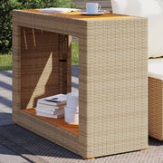 Tuinbijzettafel 100x40x75 cm poly rattan acaciahout