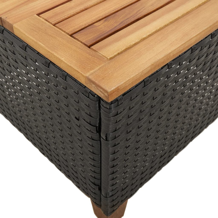 3-Delige Bistroset Met Kussens Poly Rattan En Acaciahout Zwart