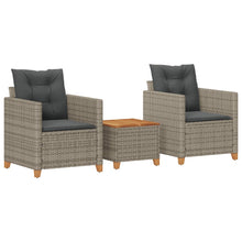 3-Delige Bistroset Met Kussens Poly Rattan En Acaciahout 1