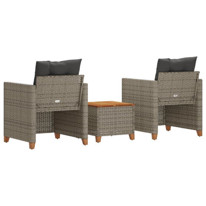 3-Delige Bistroset Met Kussens Poly Rattan En Acaciahout 1