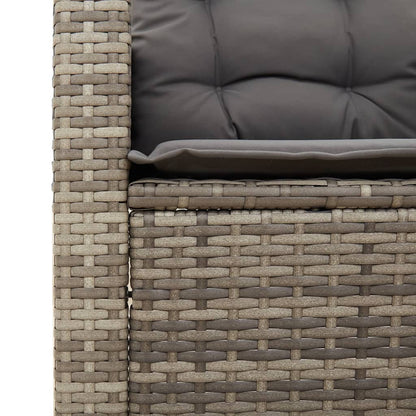 3-Delige Bistroset Met Kussens Poly Rattan En Acaciahout Grijs